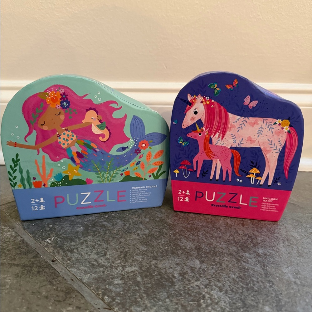Crocodile Creek Mermaid and Unicorn Puzzle Set